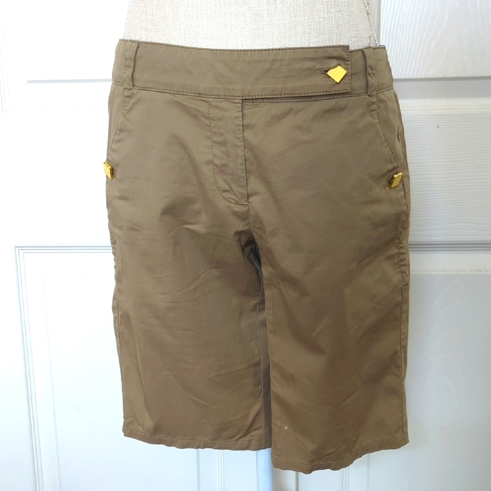 Tory Burch Tan Bermuda Shorts Classic Style